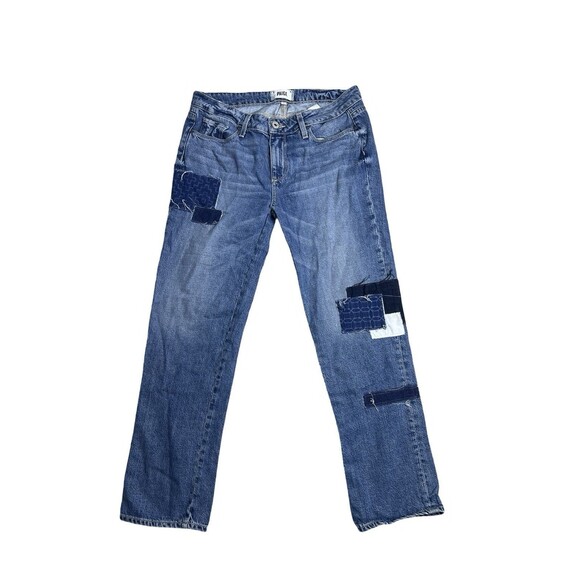 PAIGE Distressed Denim Jeans with Patchwork Detailing Size 27 - Picture 1 of 16